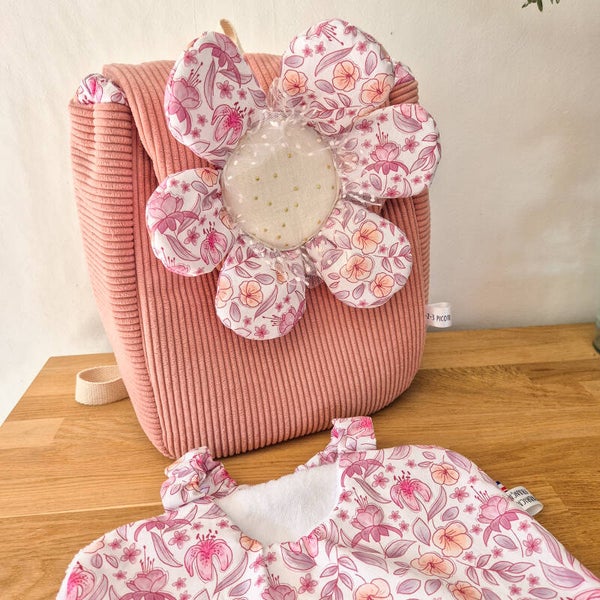 Sac à dos fleur en velours