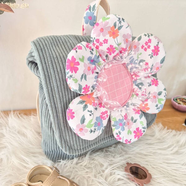 Sac à dos fleur en velours