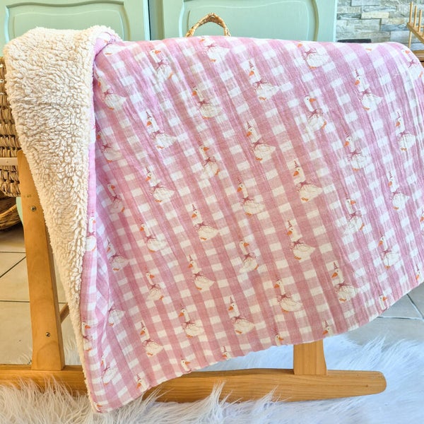 Couverture bébé oie blanche