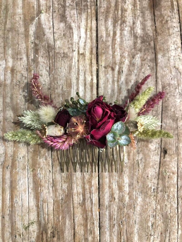 Peigne fleurs séchées