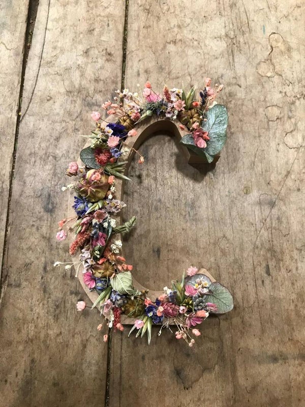 Lettres fleurs séchées