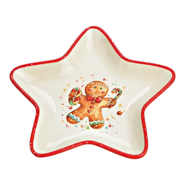 Bordje ster peperkoekfiguurtje van keramiek