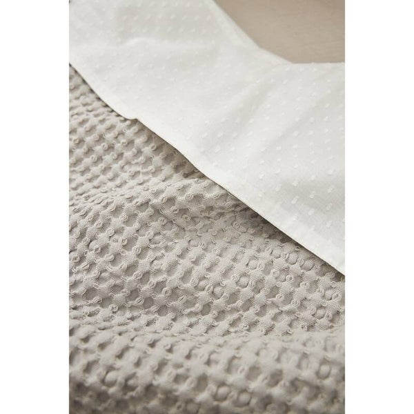 Set :deken wafelprint katoen + wit laken gepersonaliseerd