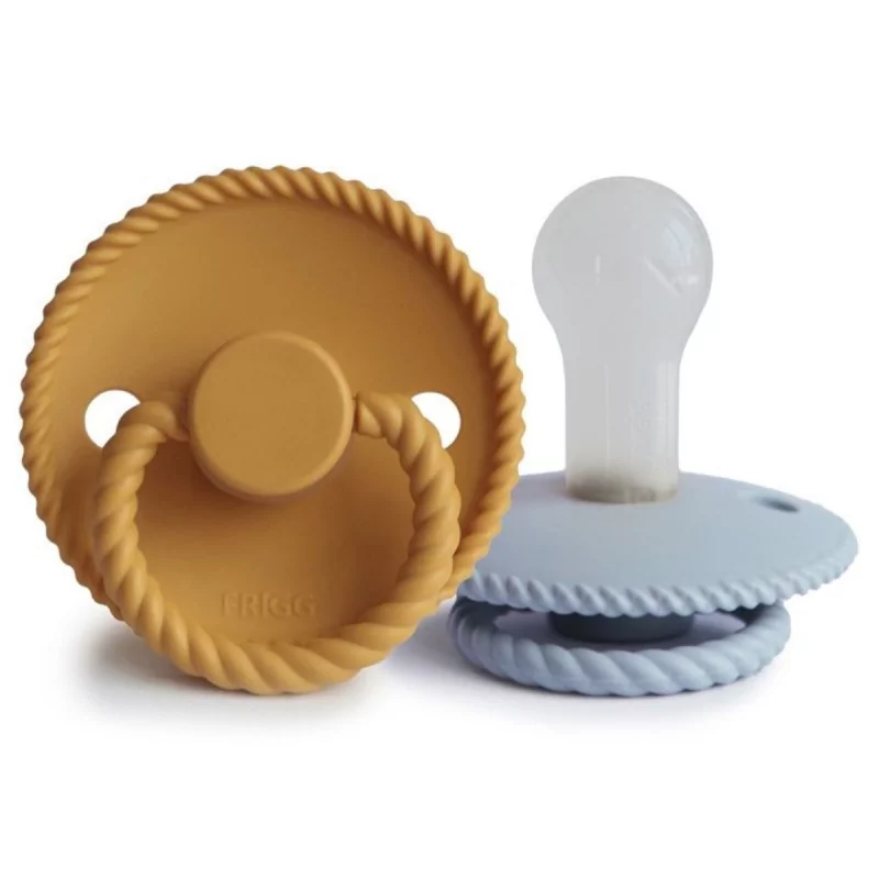 Siliconen spenen Rope – Honey Gold / Powder Blue T2