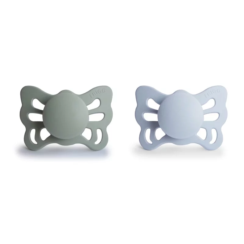 Siliconen spenen Butterfly – Sage / Powder Blue T1