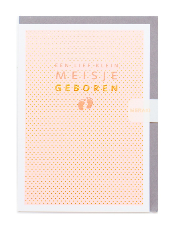 Wenskaart - Een lief klein meisje geboren