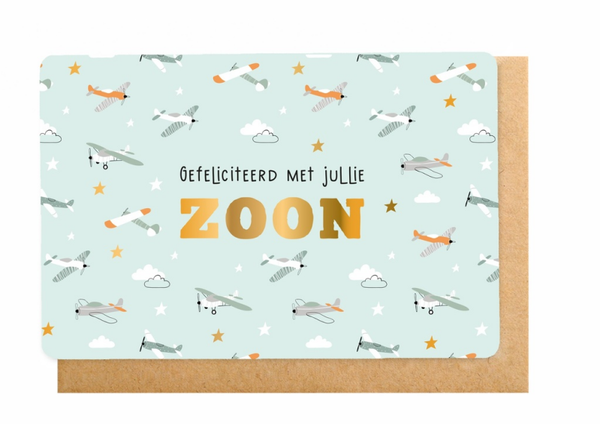 Wenskaart - gefeliciteerd met jullie zoon