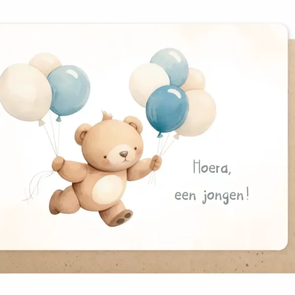 Wenskaart - Hoera een jongen!