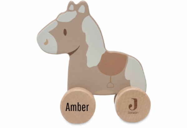 Houten dier op wielen - Gepersonaliseerd