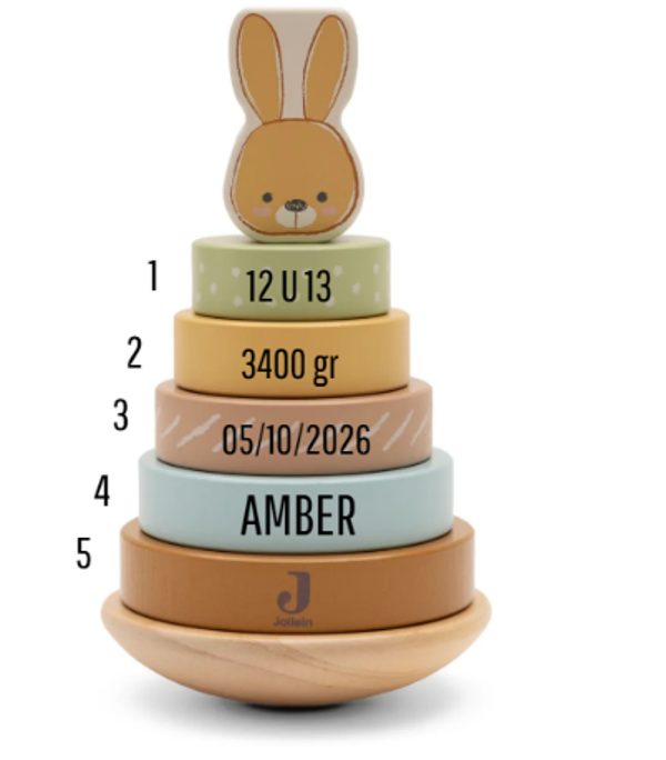 Houten Tuimelstapelaar - Gepersonaliseerd