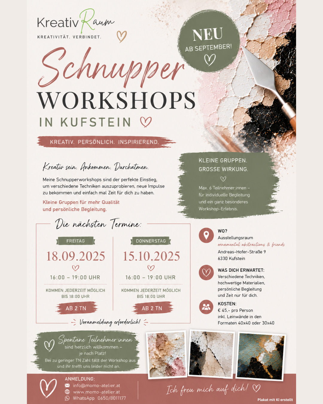 Schnupperworkshops in Kufstein September & Oktober 2026
