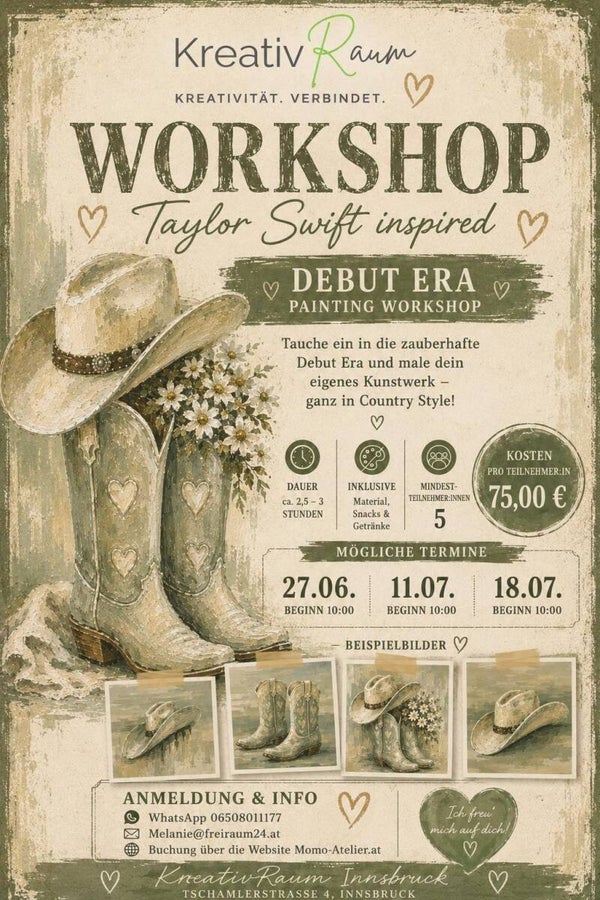 Workshops Taylor Swift inspired Debut Era