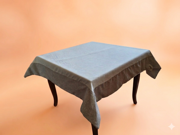 Tovaglia Rettangolare in Cotone con Cornice a Contrasto – Eleganza Naturale