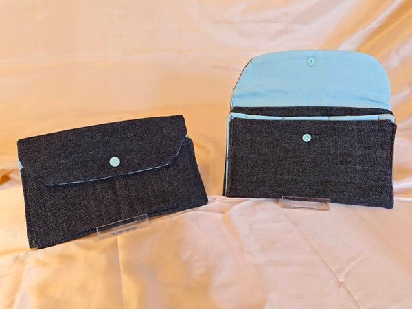 Portafoglio e Organizer in Tessuto Jeans e cotone – Eleganza Pratica - fatto a mano
