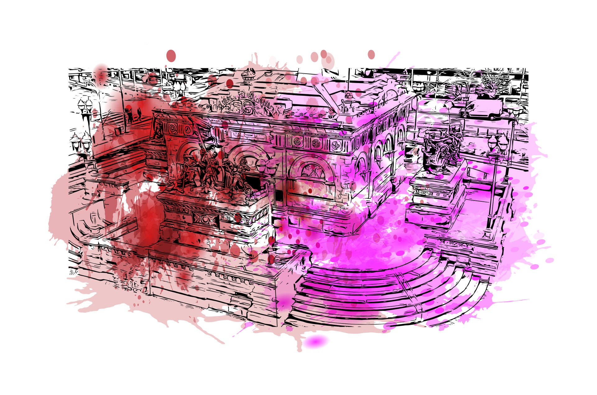 Cleveland, Street View of Soldier and Sailor Monument