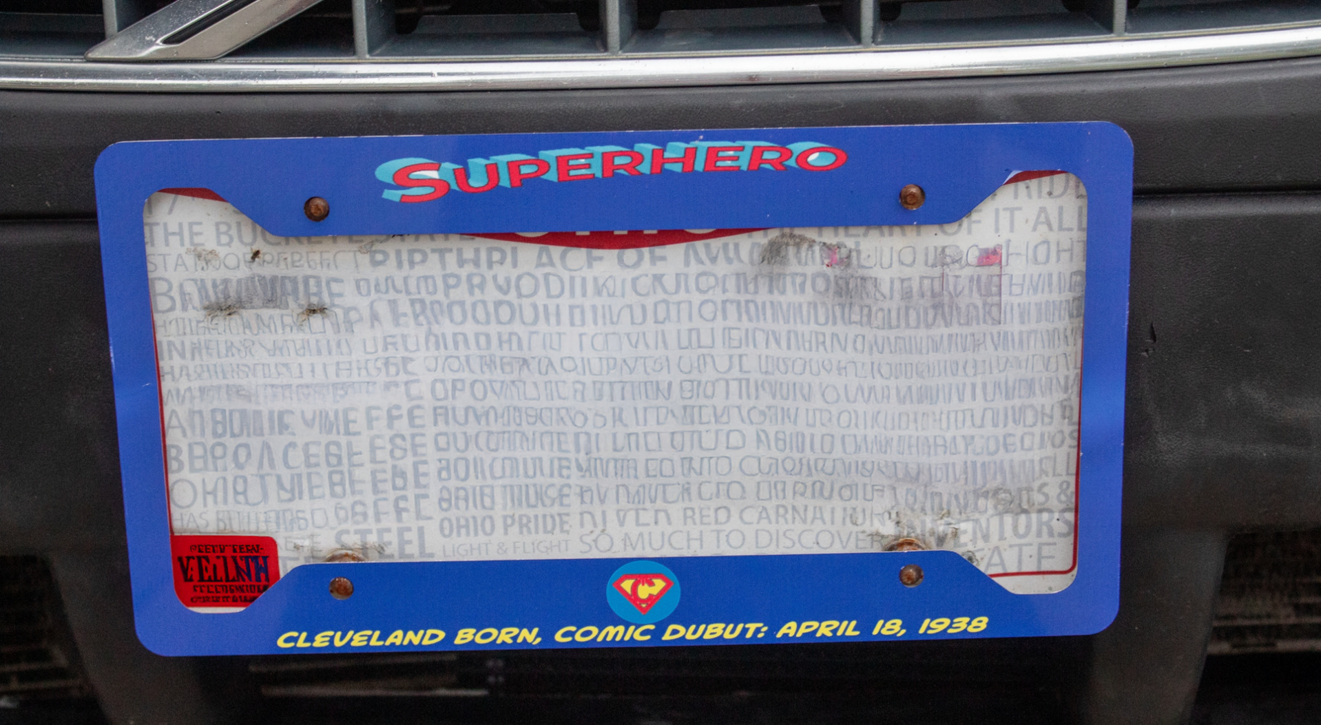Cleveland Superhero Narrow License Plate