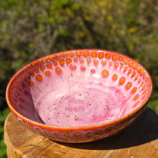 Schaal Speckled Fuchsia dots