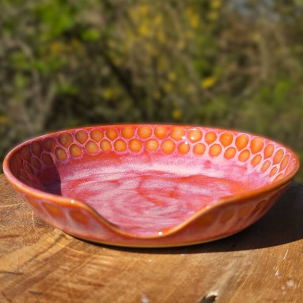 Spoonrest Fuchsia Dots