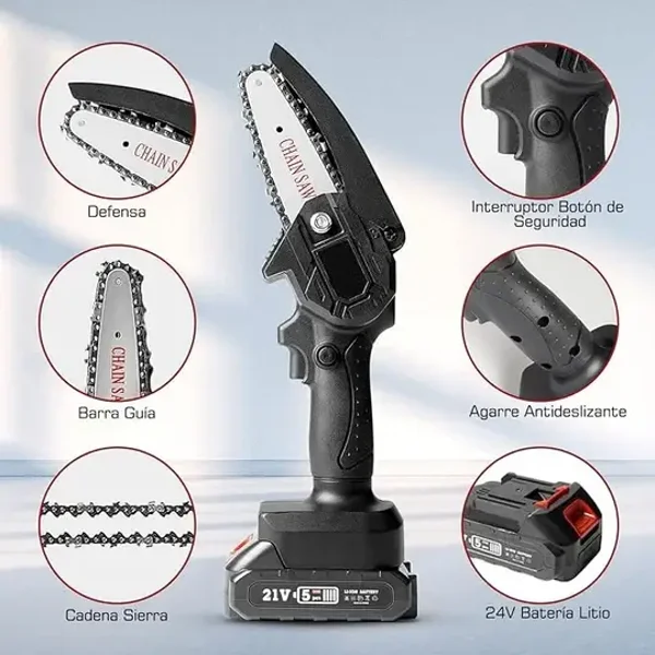 Kit de Sierra Portátil de Trabajo con 2 Baterías + Accesorios PowerWork