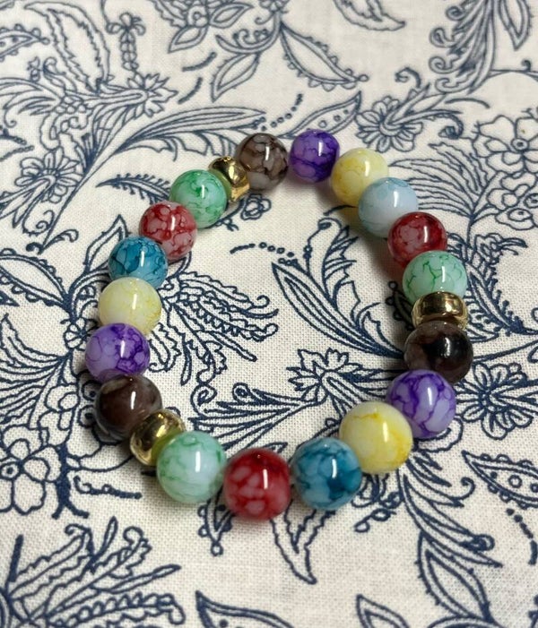 7 chakra volcanic stone bracelet