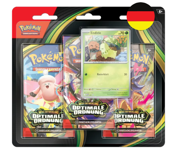 Pokémon Mega-Entwicklung Optimale Ordnung 3-Pack Blister Endivie Deutsch