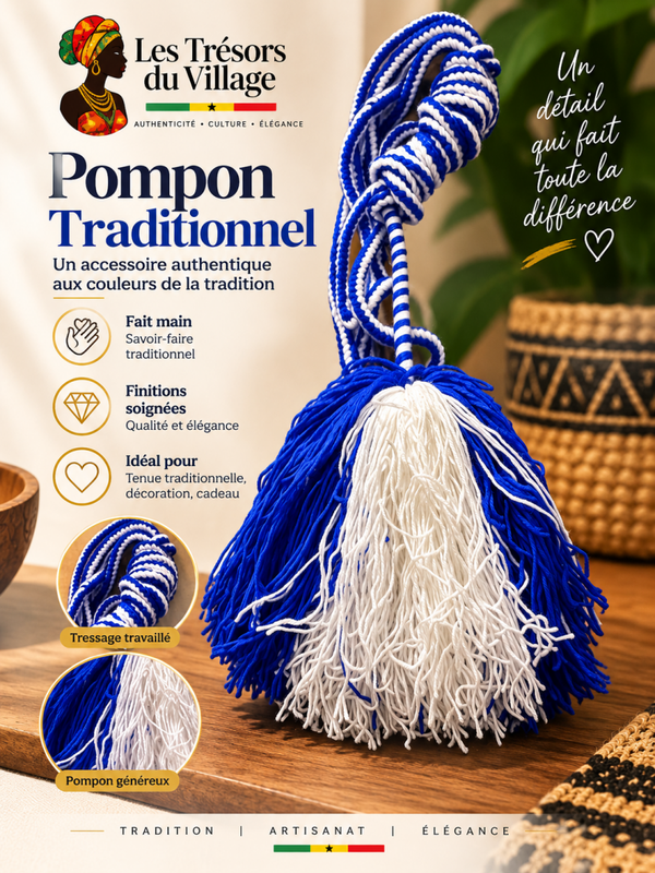 Pompon traditionnel 💙🤍
