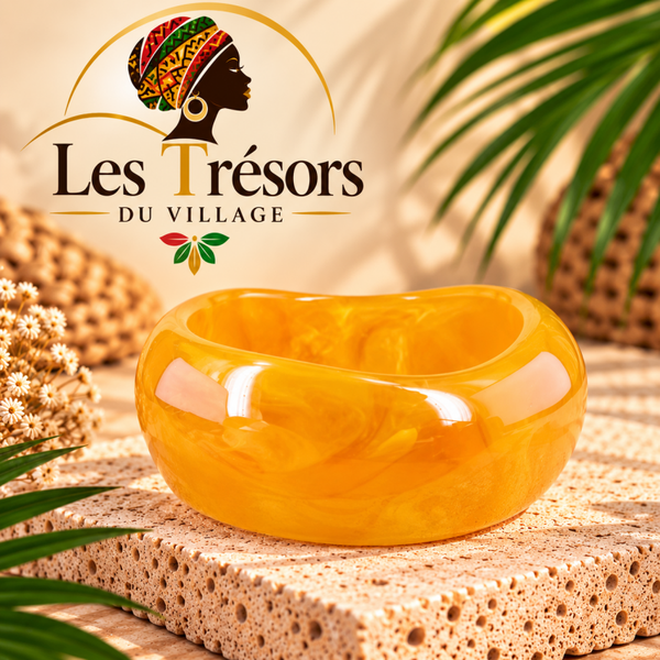 Bracelet jonc large – effet résine ✨
