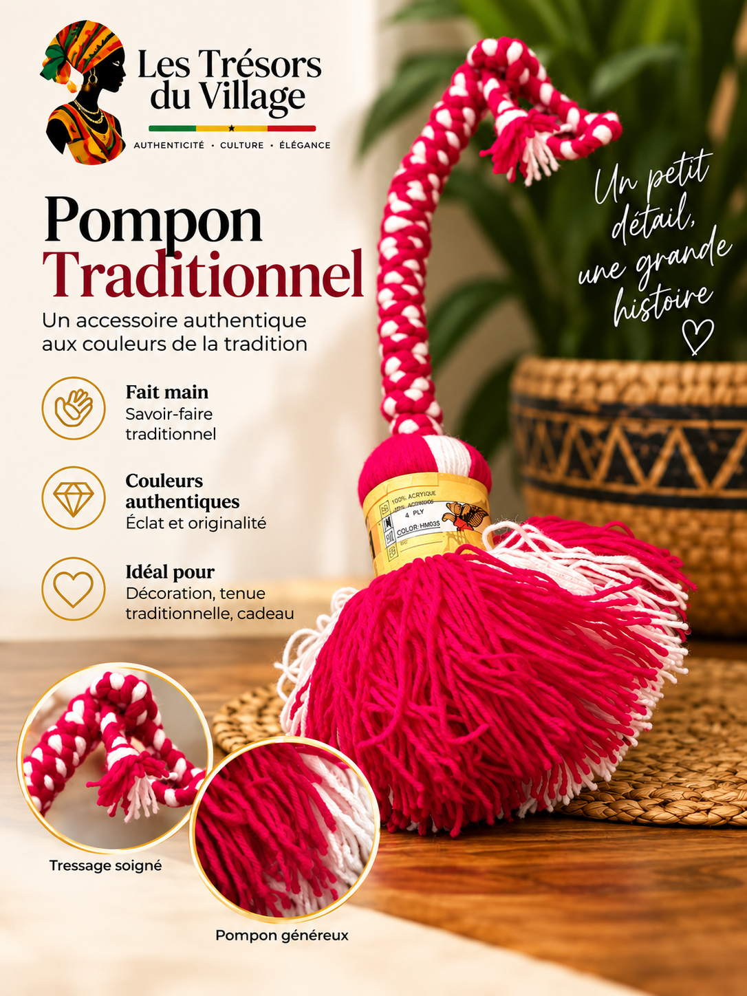 Pompon traditionnel – Fait main ❤️
