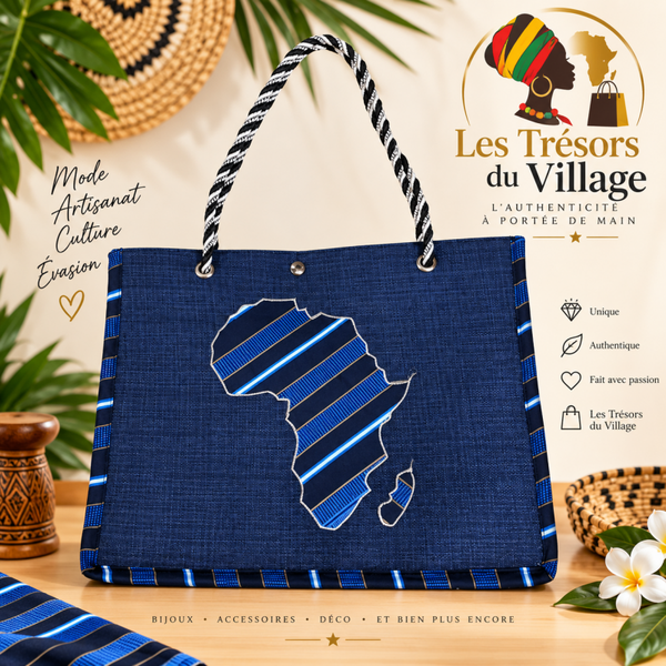 👜 Sac cabas « Afrique – Bleu Nuit »
