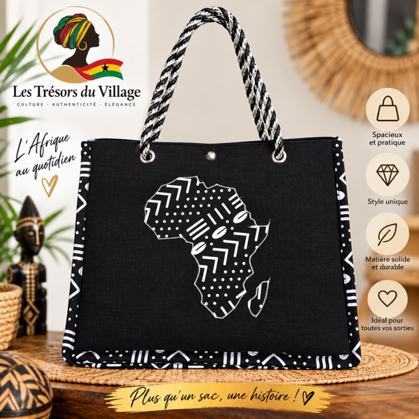 👜 Sac cabas « Afrique Noir & Blanc »