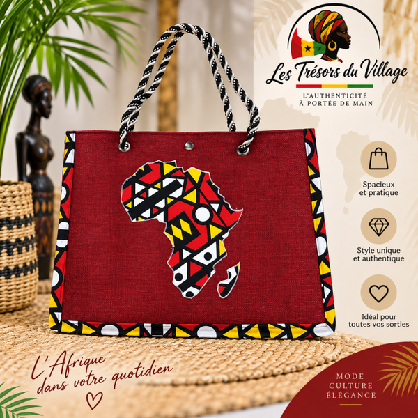 Sac cabas Afrique – Rouge & Wax