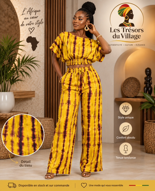 Ensemble Tie & Dye – Jaune & Bordeaux