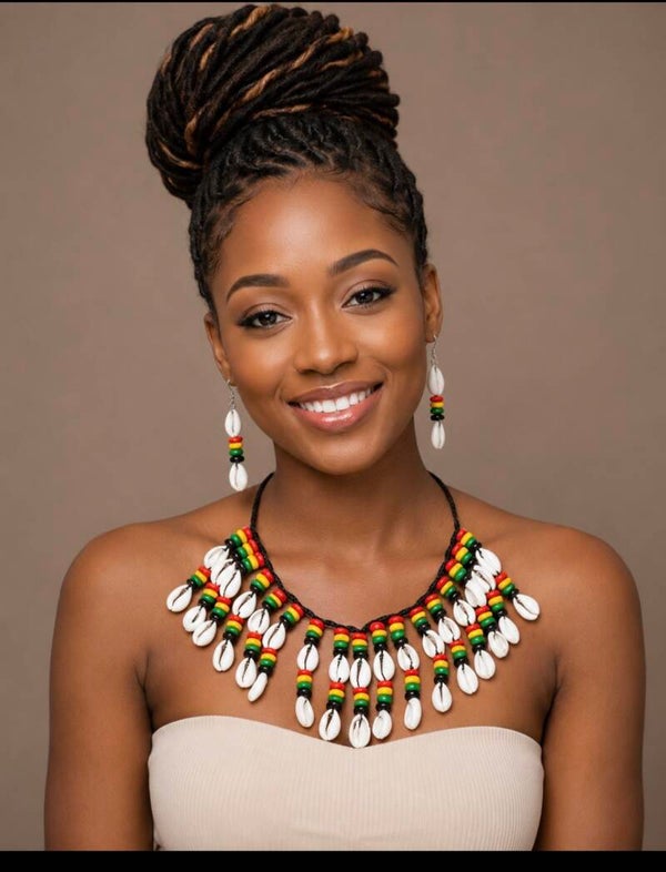 Ensemble collier et boucles d’oreilles « panafricain »