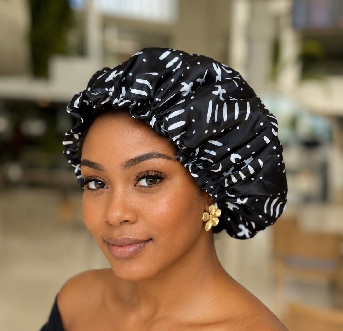 Bonnet satin prenium noir