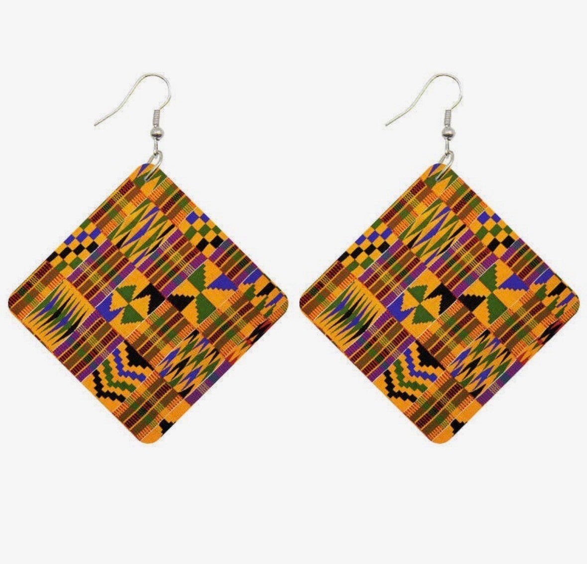 Boucles d’oreilles : imprimé kente