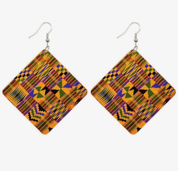 Boucles d’oreilles : imprimé kente