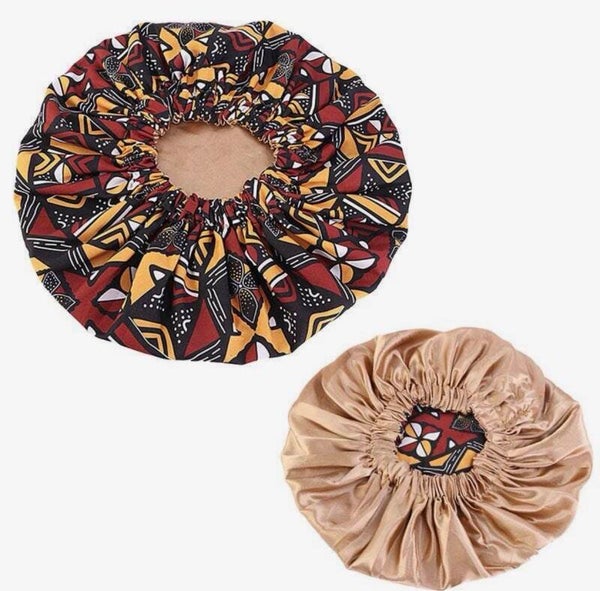 Bogolan bonnet réversible en satin
