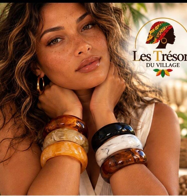 Lot de 6 Bracelet jonc large effet marbré ✨