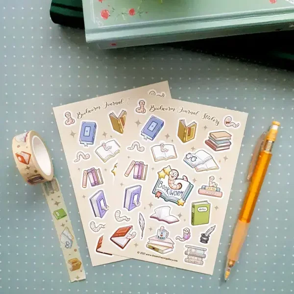 Feuille de stickers - Bookworm