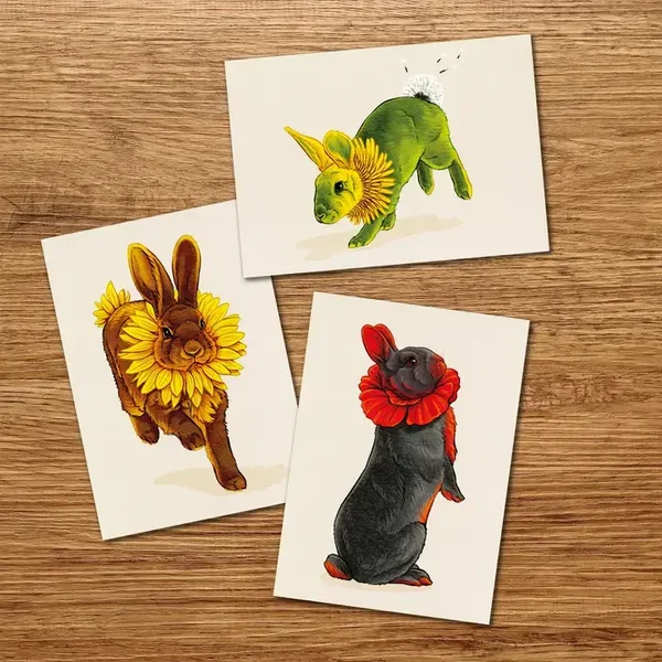 Cartes postales - Lapins mignons
