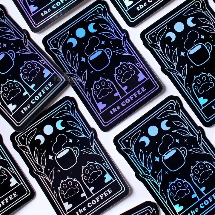 Autocollant holographique - The Coffee Cat