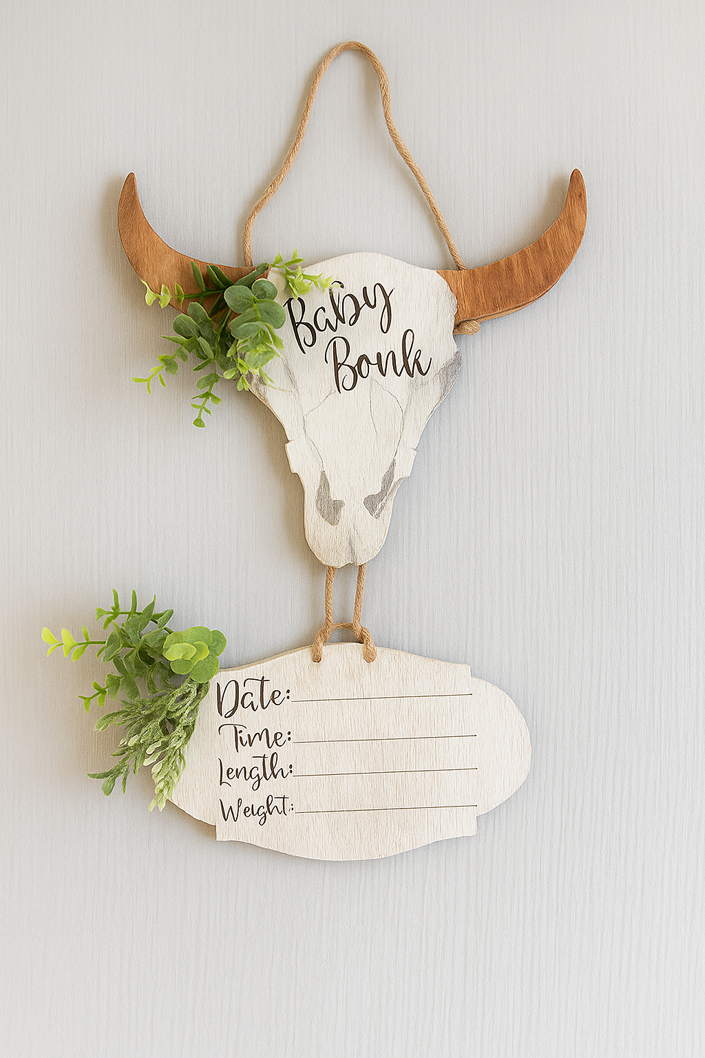 Country baby announcement sign