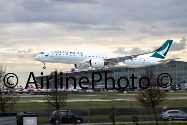 B-LRI - Airbus A350-941 - Cathay Pacific.  The aircraft is landing 09L at London Heathrow UK 14-03-2025