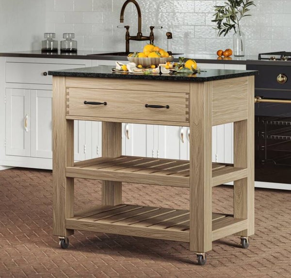 Kitchen Island (Oak) With Black Granite Top