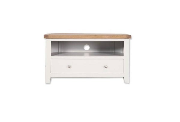 Manu White Corner Tv Cabinet