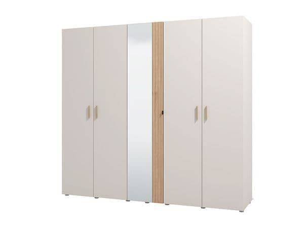 Cashmere And Artisan Oak Effect Mirrored 5 Door Wardrobe