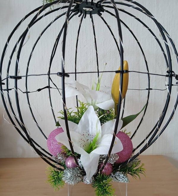 LED Twinkel Kugel rosa