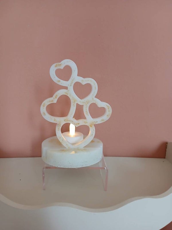 Teelicht mit Herzen