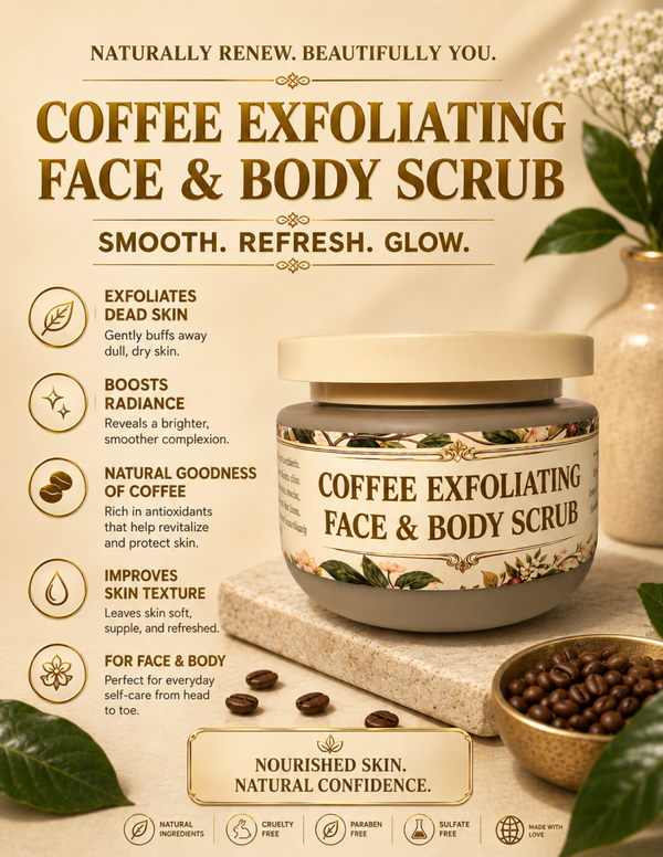Coffee Exfoliating Face & Body Scrub- 8oz