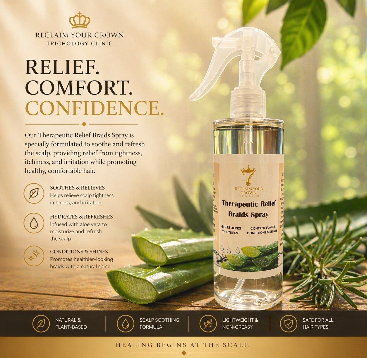 Therapeutic Relief Braids Spray- 8oz